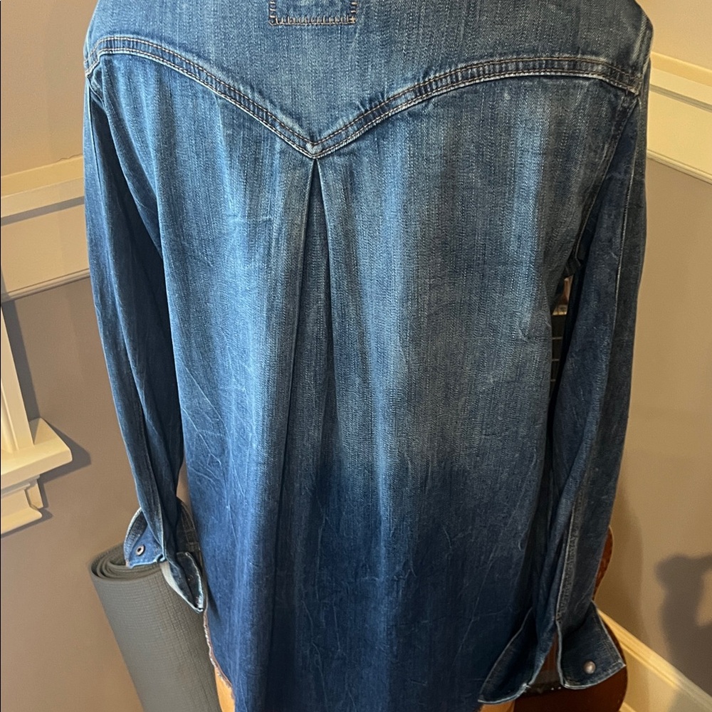 Denim Button-Down Shirt - Blue - Picture 4 of 5